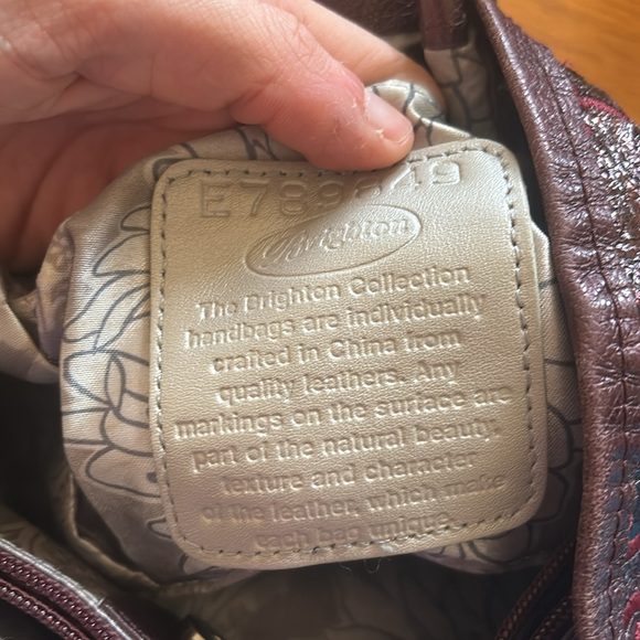 Brighton Valencia Merlot Floral Leather Bag with Box - Picture 9 of 13